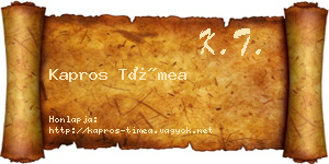 Kapros Tímea névjegykártya