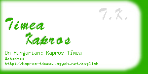 timea kapros business card